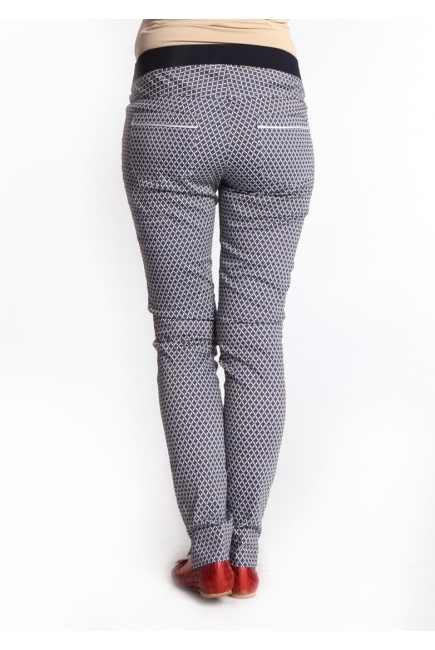 Брюки для беременных и родивших узкие, синий принт