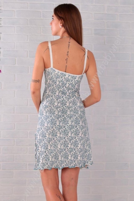 Ночная сорочка для беременных и кормящих, серый узор