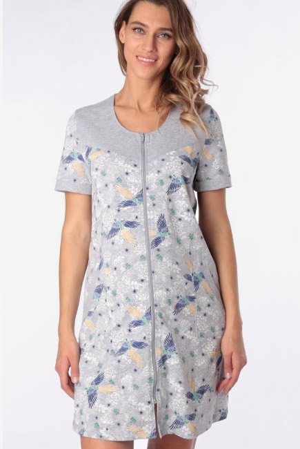 Халат для беременных на молнии, принт птицы