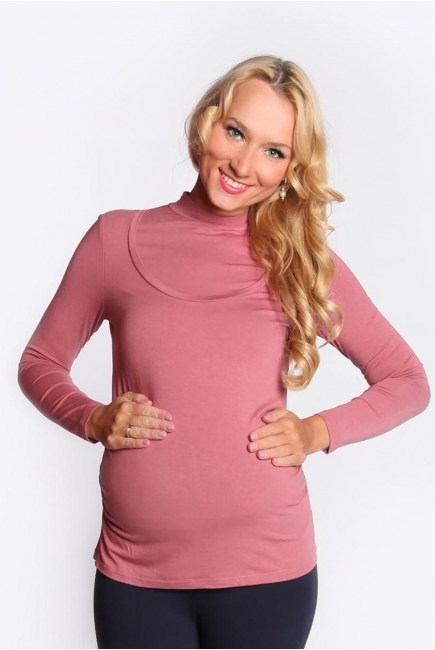 Водолазка для кормящих и беременных, роза