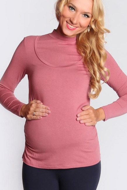Водолазка для кормящих и беременных, роза