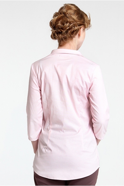 Блуза-рубашка для беременных в полоску, розовая