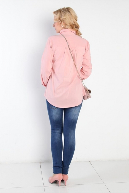 Блуза для беременных с планкой на пуговицах, пудра