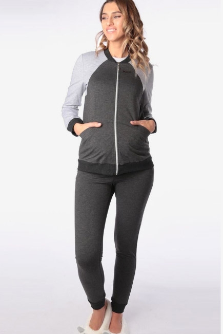 Костюм для беременных спортивный, темно-серый