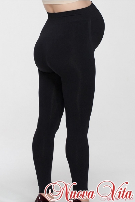 Леггинсы для беременных на живот с хлопком, черные