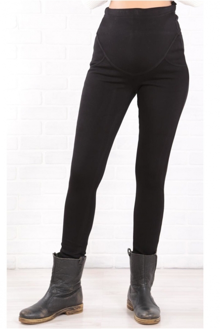 Леггинсы для беременных утепленные (на меху), черные