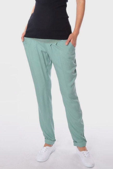 Брюки для беременных и родивших (штапель), олива