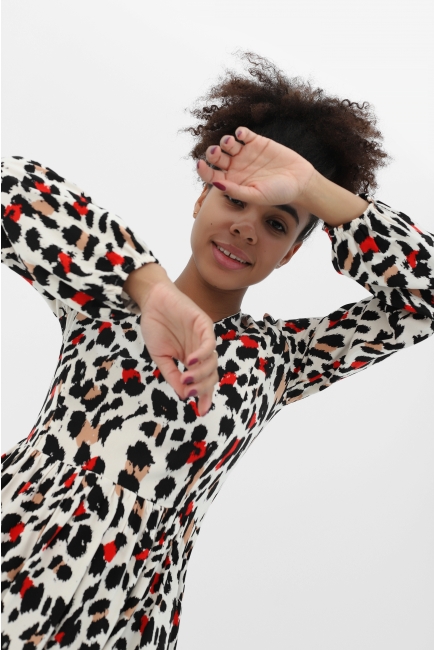 Платье для кормящих и беременных, цвет красный с черным