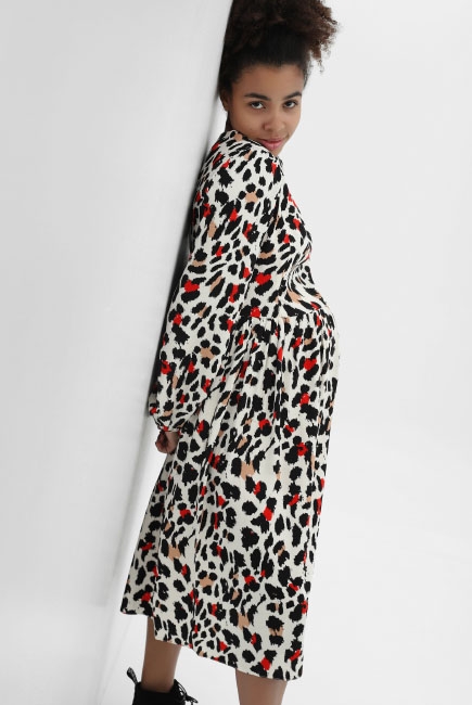 Платье для кормящих и беременных, цвет красный с черным