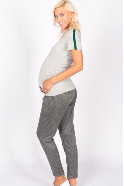 Брюки для беременных и родивших полуспорт, черный меланж