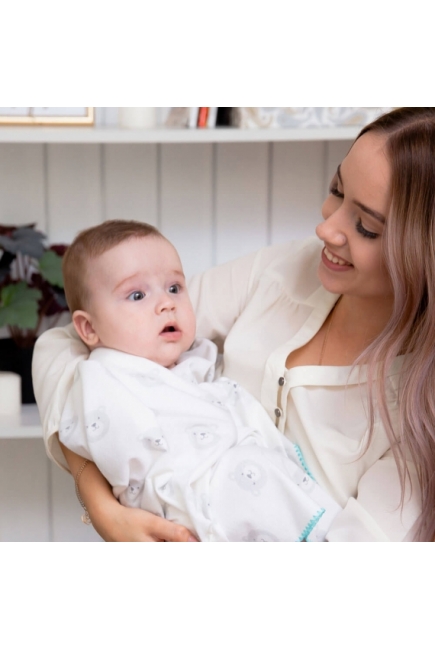 Фланелевая пеленка для новорожденных Adam Stork большая, принт Gray Bears