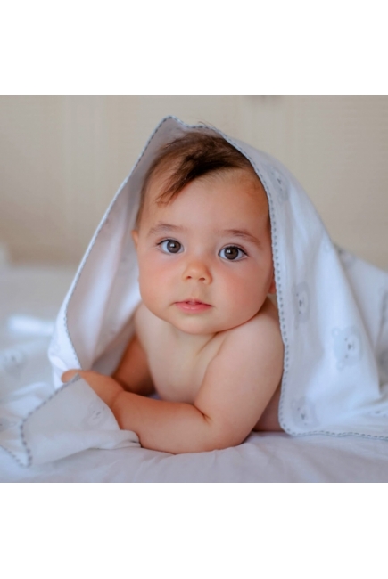 Фланелевая пеленка для новорожденных Adam Stork большая, принт Gray Bears