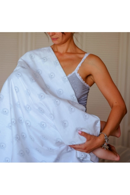 Фланелевая пеленка для новорожденных Adam Stork большая, принт Gray Bears