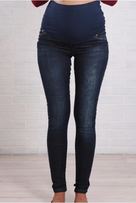 Джинсы-скинни для беременных, темно-синие