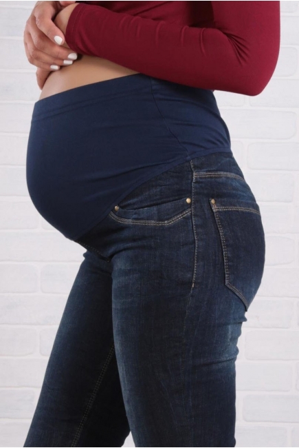 Джинсы-скинни для беременных, темно-синие