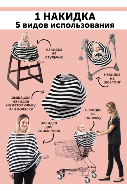 Накидка для кормления (милк снуд) 5 в 1, Notte