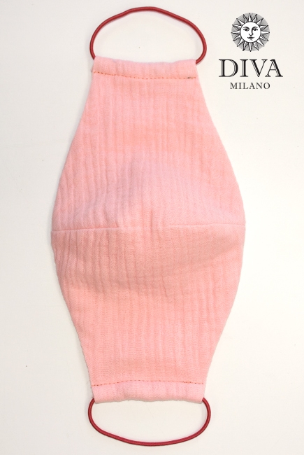 Маска медицинская многоразовая детская из муслина, коралловый