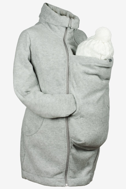 Флисовая слингокуртка и куртка для беременных, дымчатый