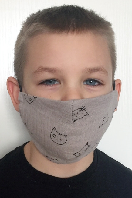 Медицинская маска многоразовая детская против вирусов, Grey Cats