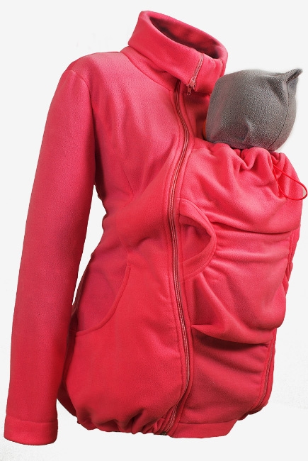 Флисовая слингокуртка и куртка для беременных, коралловый