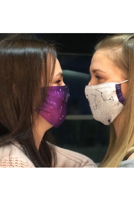 Набор медицинских масок для взрослого и ребенка, Night Galaxy