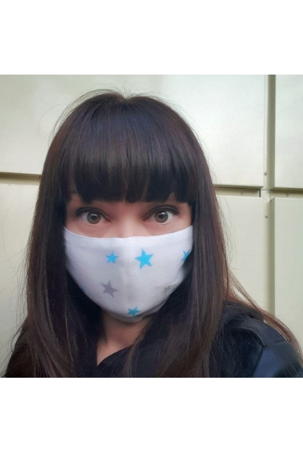 Маска медицинская защитная многоразовая (для взрослого), Blue Stars