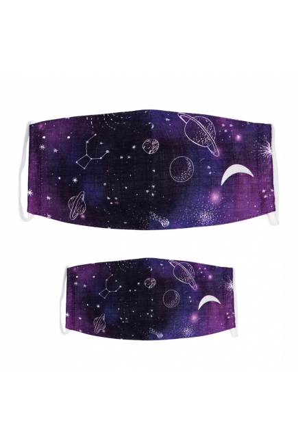 Набор медицинских масок для взрослого и ребенка, Night Galaxy