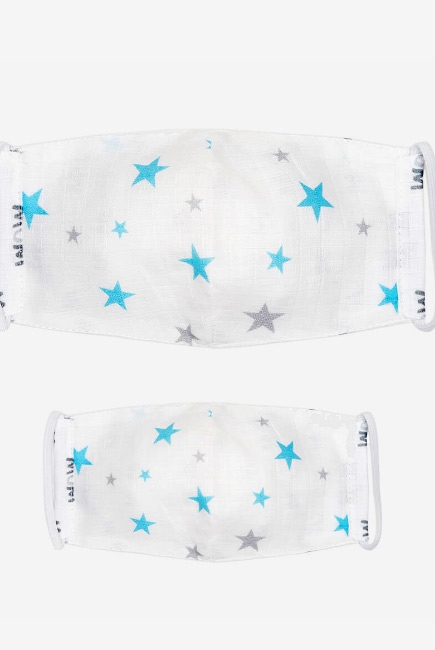 Набор медицинских многоразовых масок для взрослого и ребенка, Blue Stars