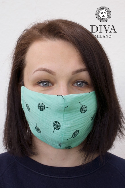 Медицинская маска многоразовая марлевая (для взрослого), Mint Candy