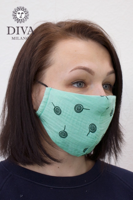 Медицинская маска многоразовая марлевая (для взрослого), Mint Candy