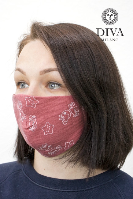 Маска медицинская многоразовая защитная от вирусов (для взрослого), принт Peppa Pig