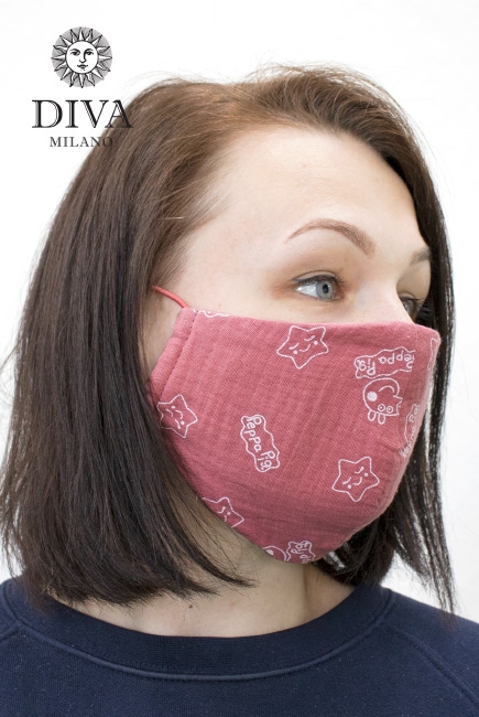 Маска медицинская многоразовая защитная от вирусов (для взрослого), принт Peppa Pig