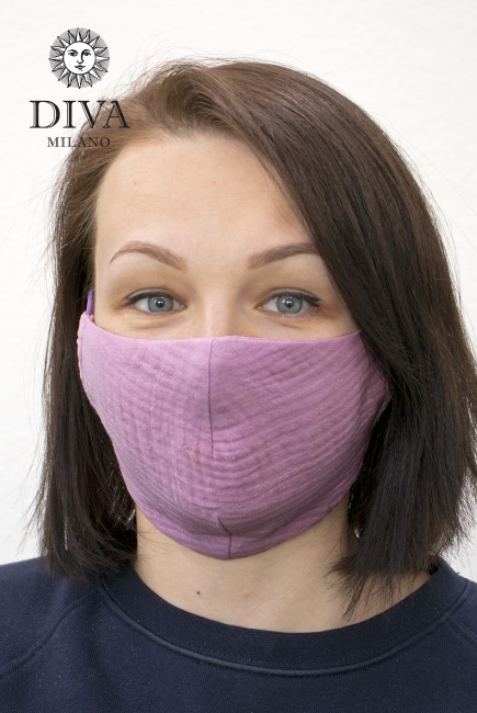 Маска медицинская многоразовая из муслина (для взрослого), сиреневый