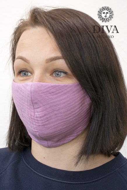Маска медицинская многоразовая из муслина (для взрослого), сиреневый