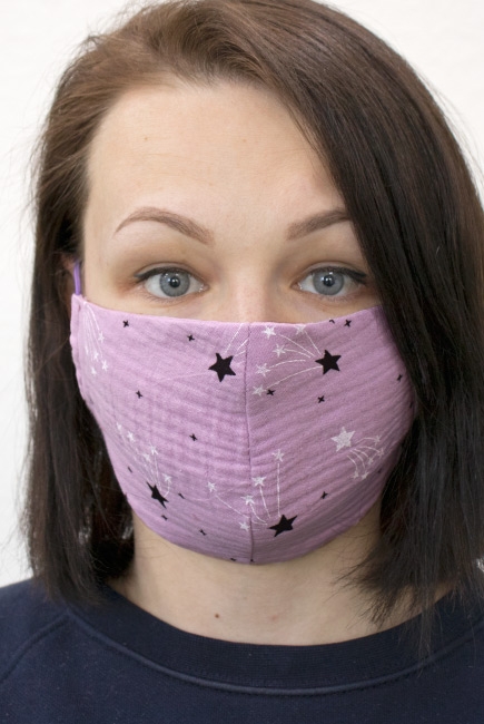 Медицинская маска многоразовая от вирусов (для взрослого), Violet Stars