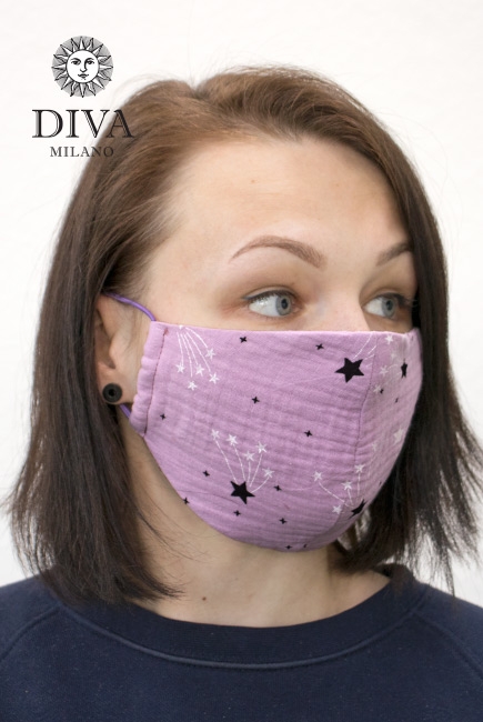 Медицинская маска многоразовая от вирусов (для взрослого), Violet Stars