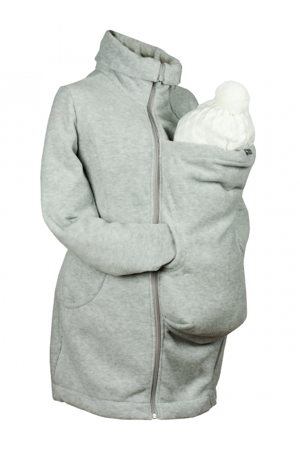 Флисовая слингокуртка и куртка для беременных, дымчатый