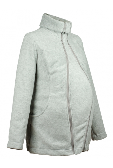 Флисовая слингокуртка и куртка для беременных, дымчатый