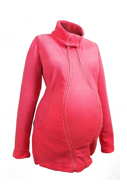 Флисовая слингокуртка и куртка для беременных, коралловый