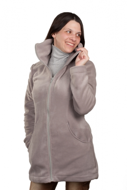 Флисовая слингокуртка и куртка для беременных, дымчатый