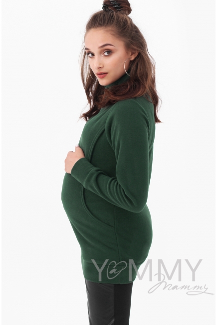 Толстовка YammyMammy (ямми мамми) флисовая, цвет "изумрудный"