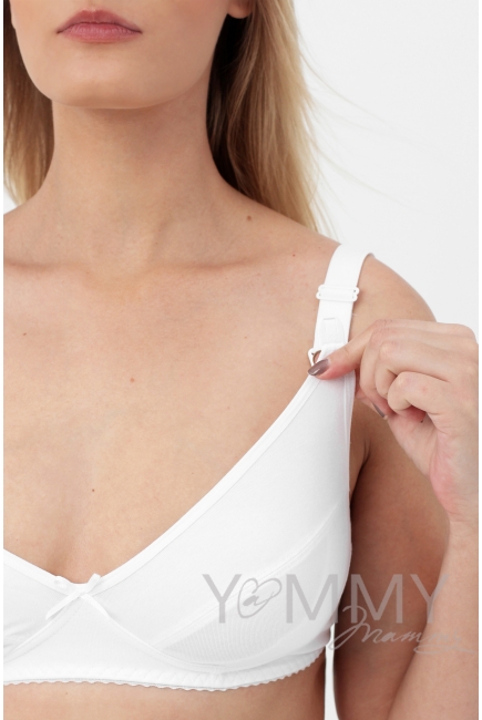 Бюстгальтер для беременных и кормления хлопковый, белый