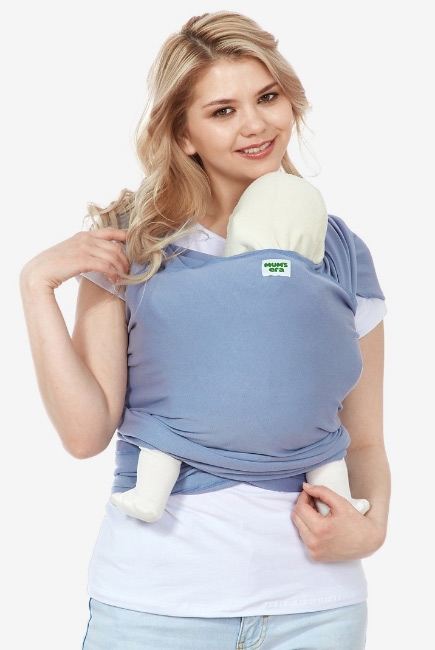 Трикотажный слинг-шарф, серо-голубой