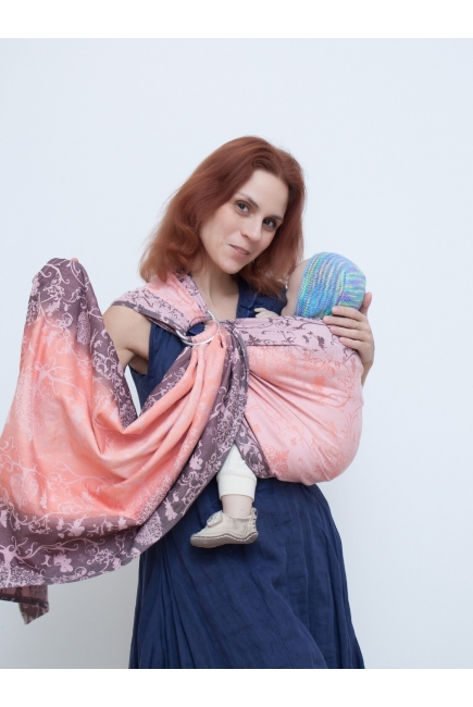 Слинг с кольцами для новорожденных Karaush Amira Coral с бамбуком