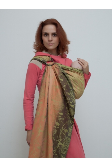 Слинг с кольцами для новорожденных Karaush Amira Wood Lilly с бамбуком