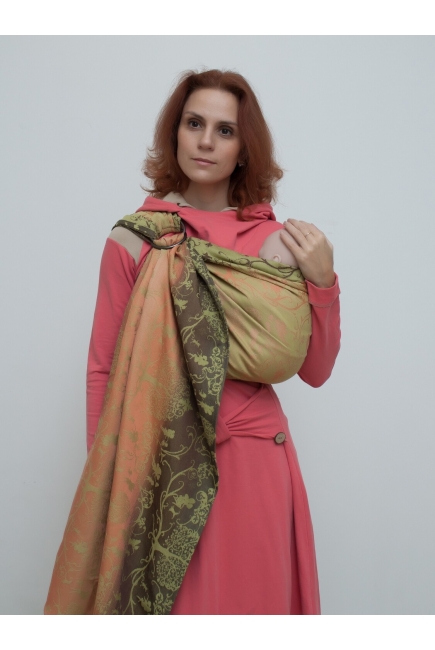 Слинг с кольцами для новорожденных Karaush Amira Wood Lilly с бамбуком