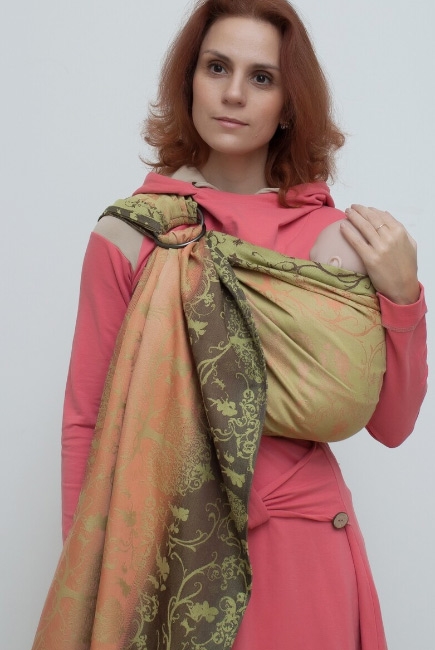 Слинг с кольцами для новорожденных Karaush Amira Wood Lilly с бамбуком