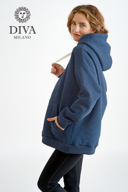 Худи (толстовка) для кормящих и беременных из футера Diva Milano, Blu