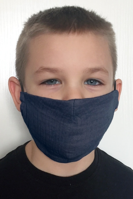 Медицинская маска многоразовая детская против вирусов, темно-синий