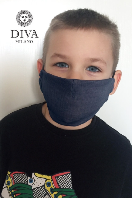 Медицинская маска многоразовая детская против вирусов, темно-синий